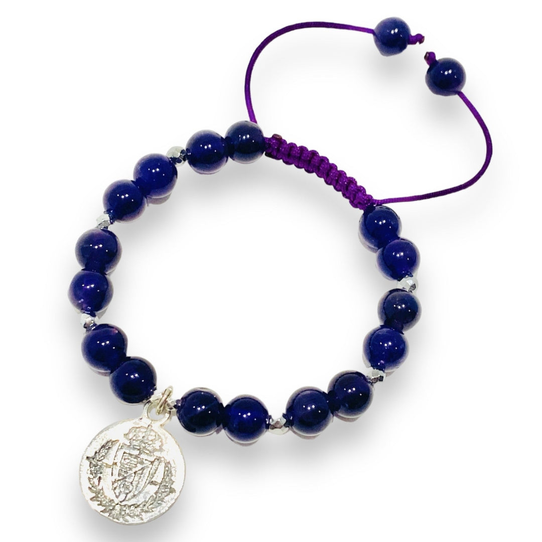 PULSERA PLATA RV BRILLO AMATISTAS Y HEMATITE 01