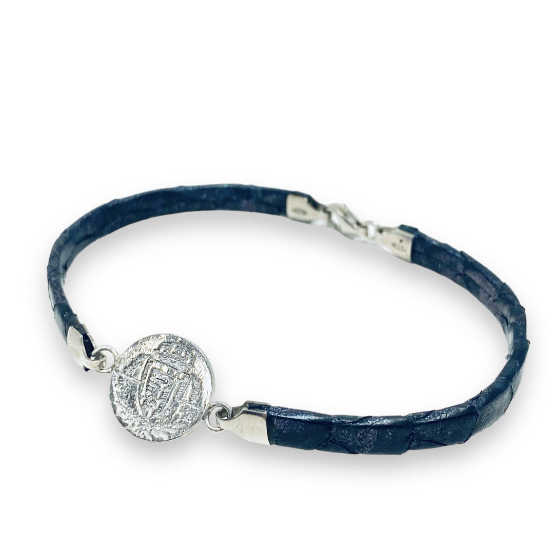 PULSERA PLATA RV BRILLO Y PIEL DE SERPIENTE 01