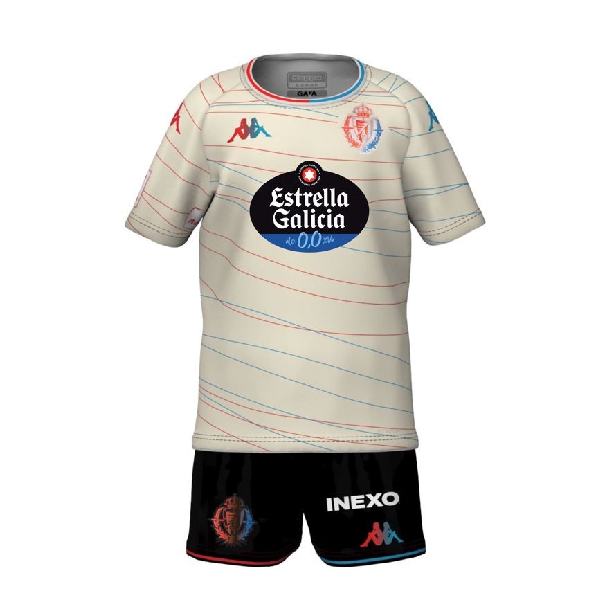 KIT 2ª EQUIPACIÓN INFANTIL REAL VALLADOLID 24/25 KOMBAT KIT AWAY 01