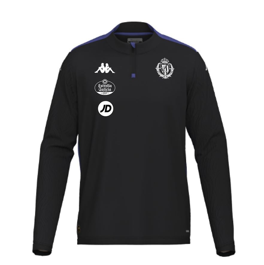 SUDADERA ENTRENO ADULTO REAL VALLADOLID NEGRO ABLAS PRO 8 01