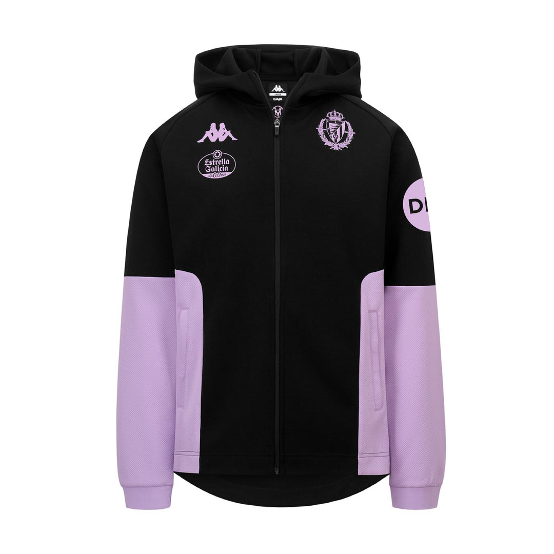 CHAQUETA DE CHÁNDAL MEQUOZIP NEGRA REAL VALLADOLID 25/26 01